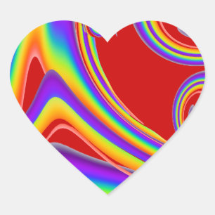 Zwemende regenbogen Hartslagers Hart Sticker
