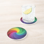 Zwemende regenboog van kleuren zandsteen onderzetter (Zijkant)