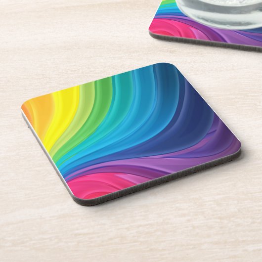 Zwemende regenboog van verf bier onderzetter (Linkerzijde)