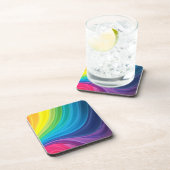 Zwemende regenboog van verf bier onderzetter (Rechterzijde)