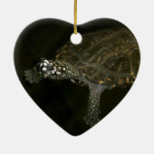 Zwemende Schildpad Keramisch Ornament (Achterkant)