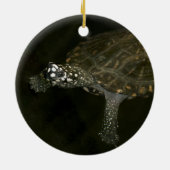 Zwemende Schildpad Keramisch Ornament (Achterkant)