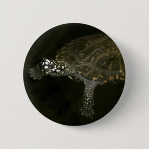 Zwemende Schildpad Ronde Button 5,7 Cm