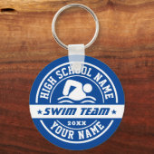Zwemende Schoolschemerteam personaliseer tekst Sleutelhanger (Voorkant)