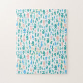 Zwemende vissen koken een onautisch patroon legpuzzel (Verticaal)