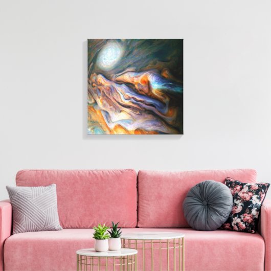 Zwemende wolken Jupiter Noordelijke temperatuurgor Canvas Afdruk (Insitu (Woonkamer))