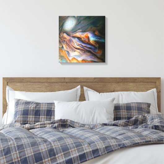 Zwemende wolken Jupiter Noordelijke temperatuurgor Canvas Afdruk (Insitu (Slaapkamer))