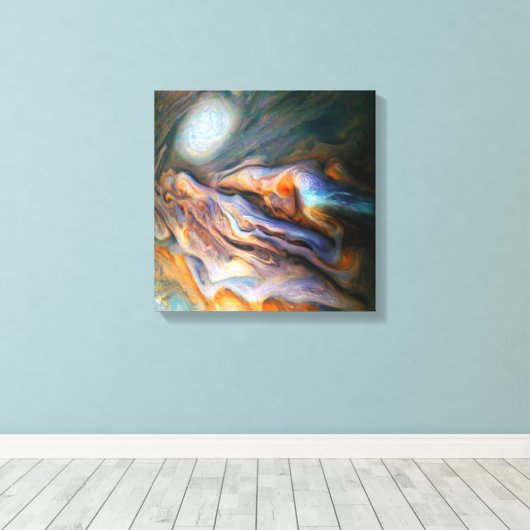 Zwemende wolken Jupiter Noordelijke temperatuurgor Canvas Afdruk (Insitu (Houten vloer))