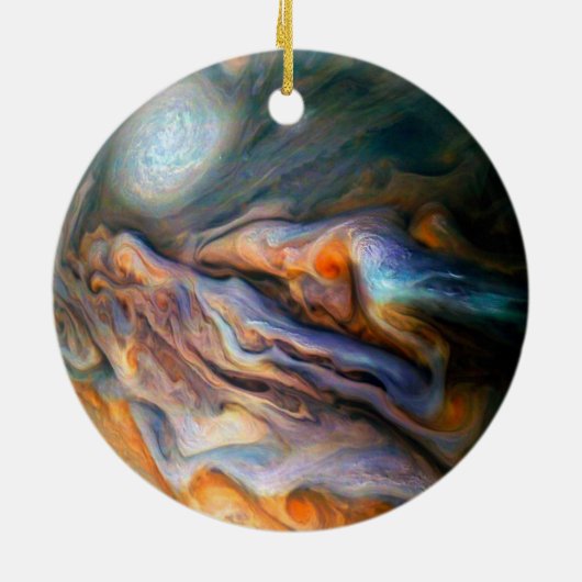 Zwemende wolken Jupiter Noordelijke temperatuurgor Keramisch Ornament (Achterkant)