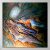 Zwemende wolken Jupiter Noordelijke temperatuurgor Poster (Voorkant)