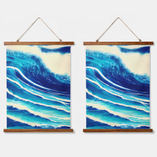 Zwemende zee Waves Reizigersavontuur Surferen Hangend Wandkleed