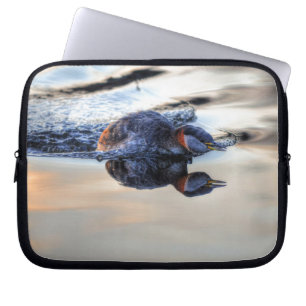 Zwemende zeehals met rode hals Foto van Grebe Wild Laptop Sleeve