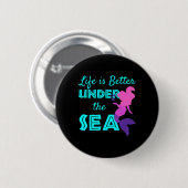 Zwemende Zeemeermin Duikt Ronde Button 5,7 Cm (Voorkant /achterkant)