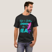 Zwemende Zeemeermin Duikt T-shirt (Voorkant volledig)