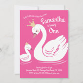 Zwemennen klinken 1e verjaardag roze meisjes kaart (Voorkant)