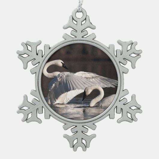Zwemens Tin Sneeuwvlok Ornament (Voorkant)