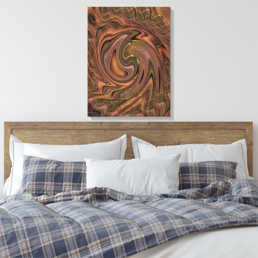 Zwemere abstracte, opgerold Canvas afdrukken (Insitu (Slaapkamer))