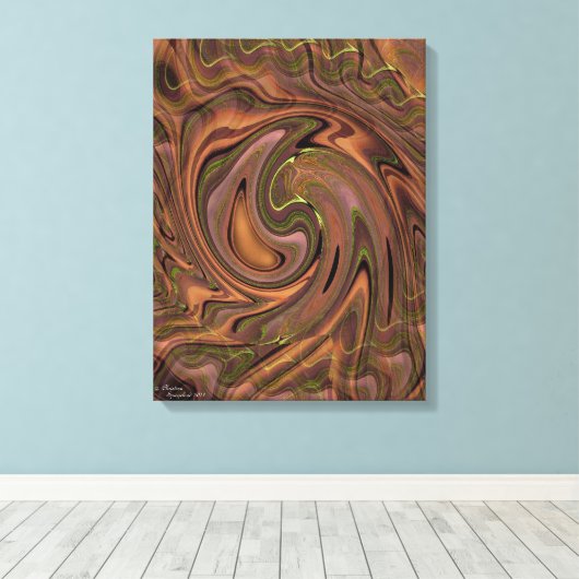 Zwemere abstracte, opgerold Canvas afdrukken (Insitu (Houten vloer))