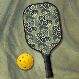 Zwemere Abstracte Patroonontwerppagina Groene kuns Pickleball Paddle
