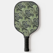 Zwemere Abstracte Patroonontwerppagina Groene kuns Pickleball Paddle (Voorkant)