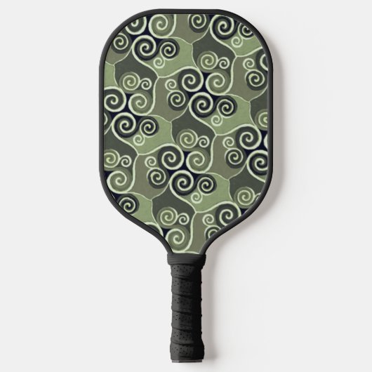 Zwemere Abstracte Patroonontwerppagina Groene kuns Pickleball Paddle (Voorkant)