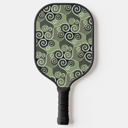 Zwemere Abstracte Patroonontwerppagina Groene kuns Pickleball Paddle (Achterkant)