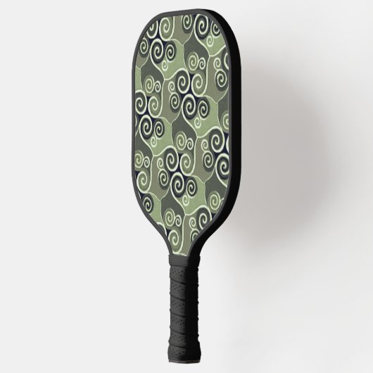 Zwemere Abstracte Patroonontwerppagina Groene kuns Pickleball Paddle (Links)