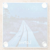 Zwemernacht Glazen Onderzetter (Achterkant)