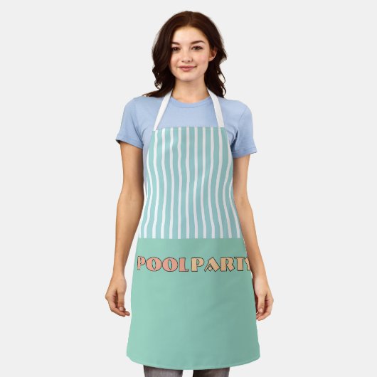 ZWEMFEEST Stripe Catering Chef Schort (Gedragen)