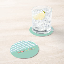 ZWEMFEest Stripe Ronde Kartonnen Onderzetter