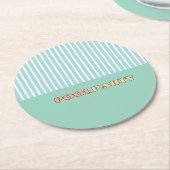 ZWEMFEest Stripe Ronde Kartonnen Onderzetter (Gebogen)