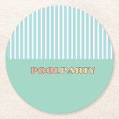 ZWEMFEest Stripe Ronde Kartonnen Onderzetter (Voorkant)