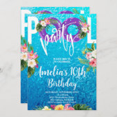 Zwemfeest, Zomerzwembadfeest Verjaardag Kaart (Voorkant / Achterkant)