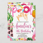 Zwemfeest, zwembadfeest, verjaardag, elke leeftijd kaart (Voorkant / Achterkant)