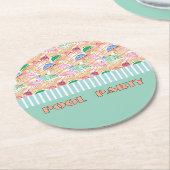 ZWEMFEESTJE RONDE KARTONNEN ONDERZETTER (Gebogen)