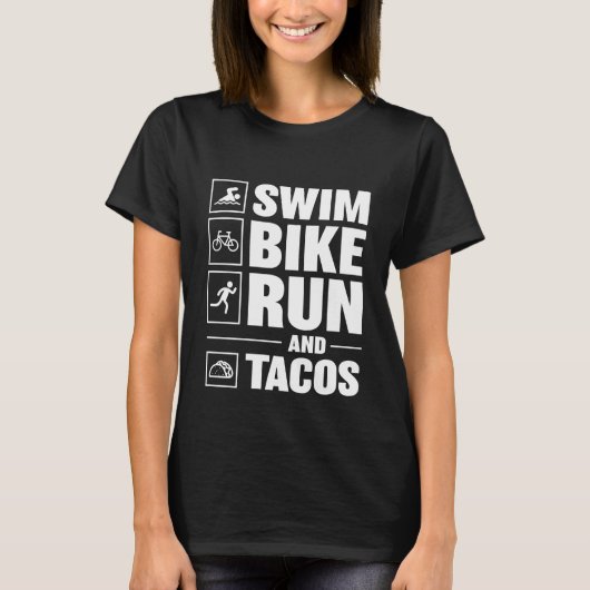 Zwemfiets Run & taco's T-shirt (Voorkant)