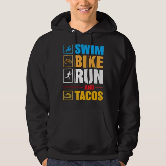 Zwemfiets Run & Tacos Vaderdag Hoodie (Voorkant)
