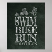 Zwemfiets Run Triathlon Chalk Poster (Voorkant)