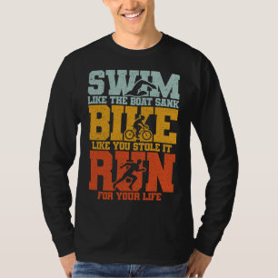 Zwemfiets Run Triathlon  Extreme Sport Tria T-shirt