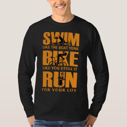 Zwemfiets Run Triathlon Mannen pak Triathlon pakke T-shirt (Voorkant)