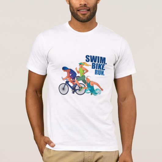 Zwemfiets run | Triatleet sinds 20XX T-shirt (Voorkant)