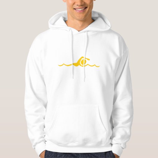 Zwemfiguur - Ambergeel Hoodie (Voorkant)