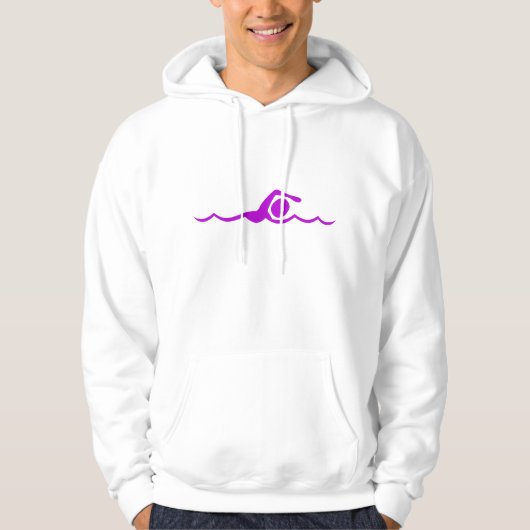 Zwemfiguur - Paars Hoodie (Voorkant)