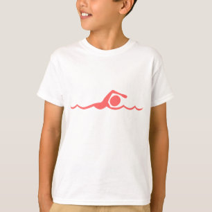 Zwemfiguur - Tropisch roze T-shirt