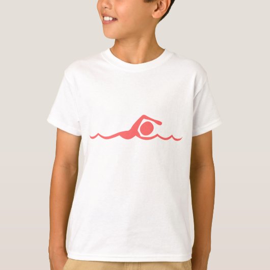Zwemfiguur - Tropisch roze T-shirt (Voorkant)
