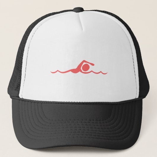 Zwemfiguur - Tropisch roze Trucker Pet (Voorkant)