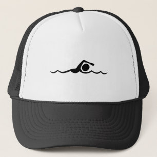 Zwemfiguur - zwart trucker pet
