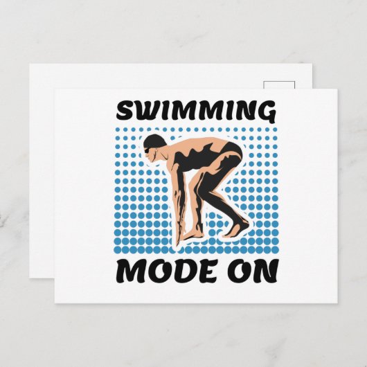 Zwemfunctie ingeschakeld - Pool Lover Briefkaart (Voorkant / Achterkant)