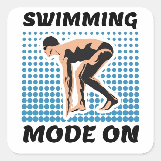Zwemfunctie ingeschakeld - Pool Lover Vierkante Sticker (Voorkant)