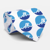 Zwemgeschenken, zwemmer op een blauwe cirkel, mode stropdas (Opgerold)